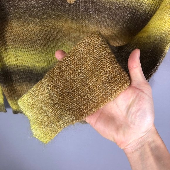 ASTR Brown Ombre Striped V Neck Wool Blend Oversized Sweater Sz Medium - Picture 4 of 8